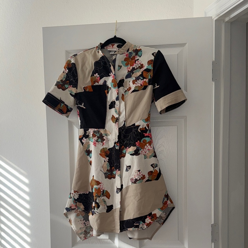 Asymmetrical floral dress